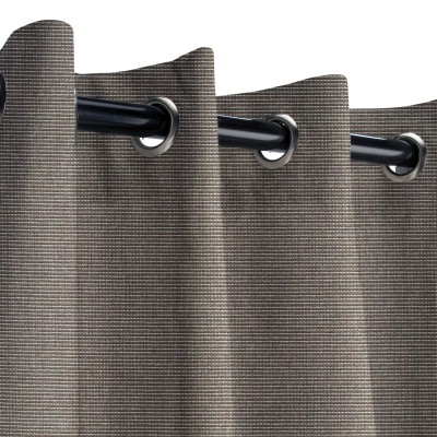 Sunbrella Canvas Coal Outdoor Curtain with Grommets