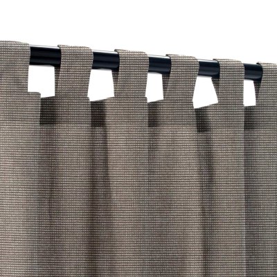 Sunbrella Canvas Coal Outdoor Curtain with Tabs 50 in. x 120 in. w/ Stabilizing Grommets