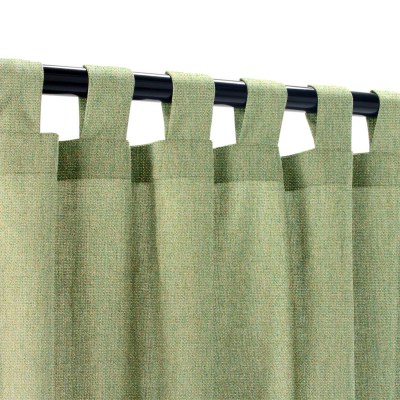 Sunbrella Canvas Fern Outdoor Curtain Custom Length with Tabs