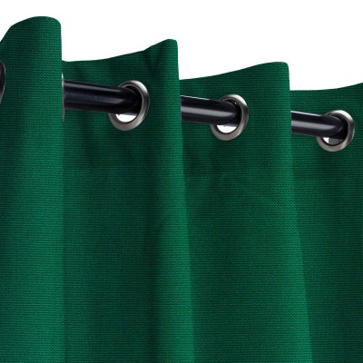 Sunbrella Canvas Forest Green Outdoor Curtain with Grommets