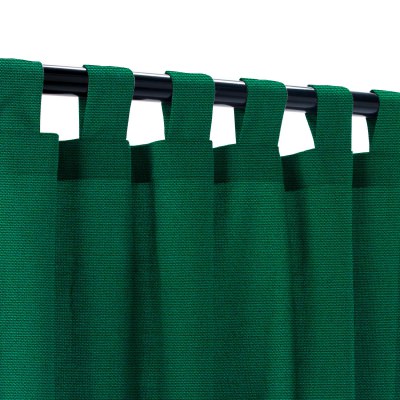 Sunbrella Canvas Forest Green Outdoor Curtain Custom Length with Tabs