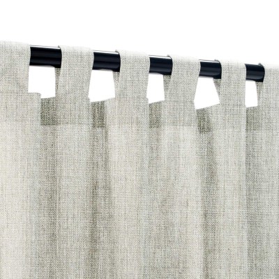 Sunbrella Canvas Granite Outdoor Curtain Custom Length with Tabs