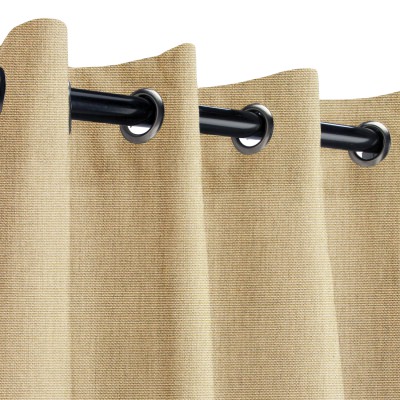 Sunbrella Canvas Heather Beige Outdoor Curtain with Grommets