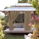 Sunbrella® Canvas Heather Beige with Dark Gunmetal Grommets - 50 in. x 84 in.