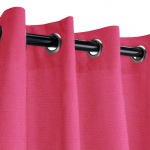 Sunbrella Canvas Hot Pink Outdoor Curtain with Dark Gunmetal Grommets 50 in. x 84 in.