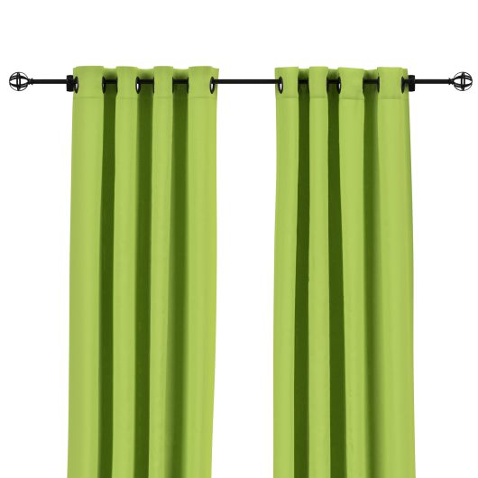 Sunbrella Canvas Macaw Green Outdoor Curtain with Grommets