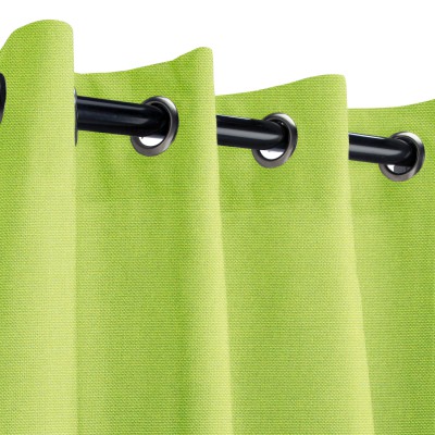 Sunbrella Canvas Macaw Green Outdoor Curtain with Grommets