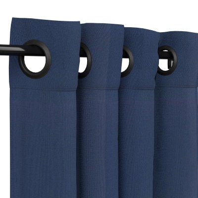 Sunbrella Canvas Navy Outdoor Curtain with Grommets