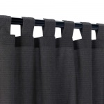 Sunbrella Canvas Raven Black Outdoor Curtain with Grommets