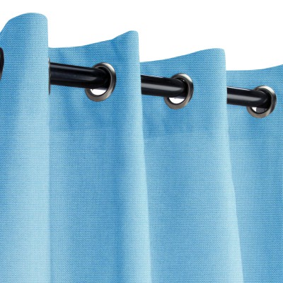 Sunbrella Canvas Sky Blue Outdoor Curtain with Grommets