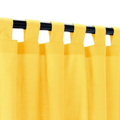 Sunbrella Canvas Sunflower Outdoor Curtain Custom Length with Tabs w/ Stabilizing Grommets