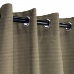 Sunbrella Canvas Taupe Outdoor Curtain with Grommets
