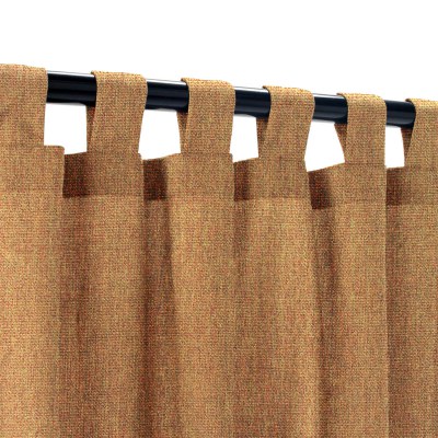 Sunbrella Canvas Teak Outdoor Curtain Custom Length with Tabs