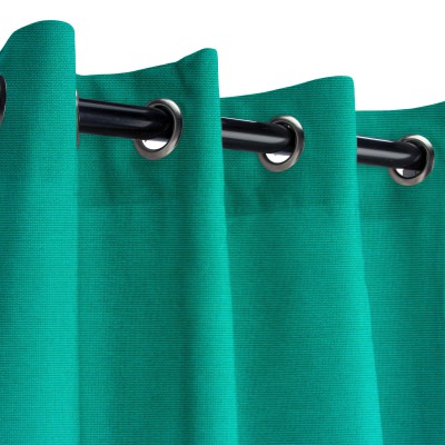 Sunbrella Canvas Teal Outdoor Curtain with Grommets