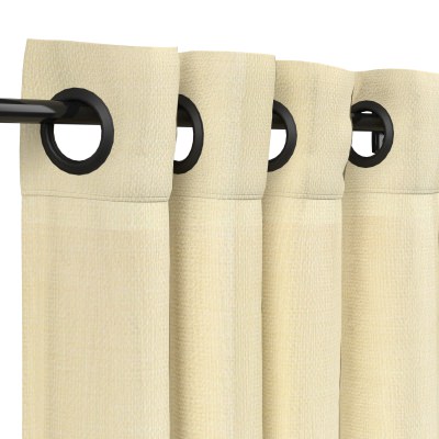 Sunbrella Canvas Vellum Outdoor Curtain with Nickel Grommets