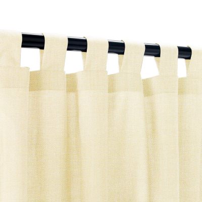 Sunbrella Canvas Vellum Outdoor Curtain Custom Length w/ Tabs w/ Stabilizing Grommets