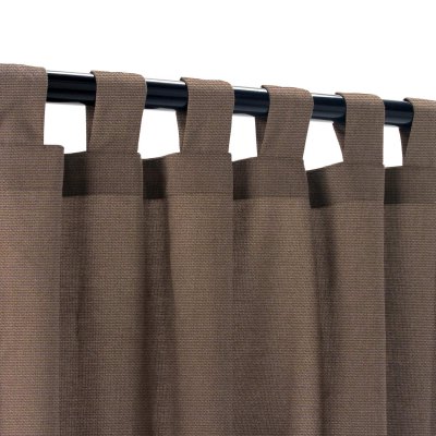 Sunbrella Canvas Walnut Outdoor Curtain Custom Length with Tabs