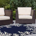 Capri Coral Border Indoor/Outdoor Rug - Navy