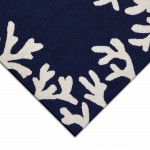 Capri Coral Border Indoor/Outdoor Rug - Navy