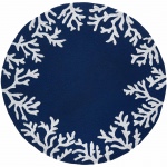 Capri Coral Border Indoor/Outdoor Rug - Navy