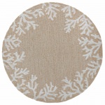Capri Coral Border Indoor/Outdoor Rug - Neutral