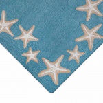 Capri Starfish Border Indoor/Outdoor Rug - Aqua