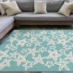 Capri Starfish Indoor/Outdoor Rug - Aqua