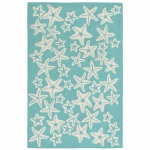 Capri Starfish Indoor/Outdoor Rug - Aqua