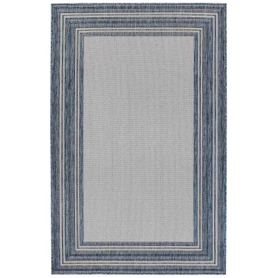 Carmel Multi Border Navy Indoor/Outdoor Rug