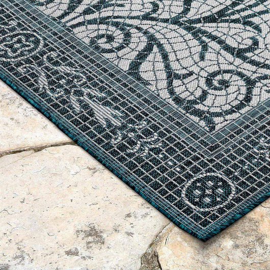 Carmel Mosaic Indoor/Outdoor Rug Teal Liora Manne by Transocean Indoor/Outdoor Rugs