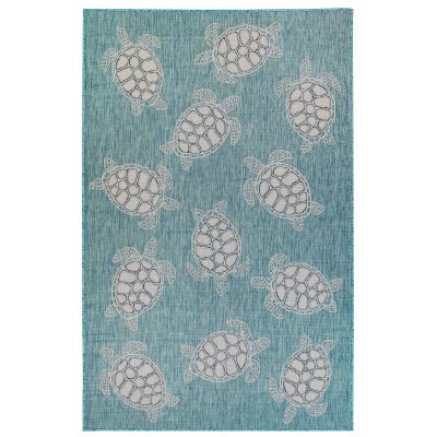Carmel Seaturtles Indoor/Outdoor Rug Aqua