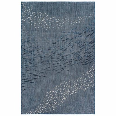 Carmel School of Fish Indoor/Outdoor Rug - Navy
