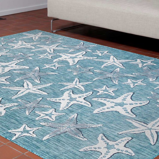Carmel Starfish Indoor/Outdoor Rug Aqua Indoor/Outdoor Rugs