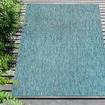 Carmel Texture Stripe Indoor/Outdoor Rug - Aqua