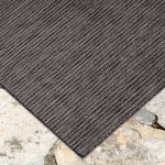Carmel Texture Stripe Black Indoor/Outdoor Rug