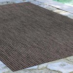 Carmel Texture Stripe Black Indoor/Outdoor Rug