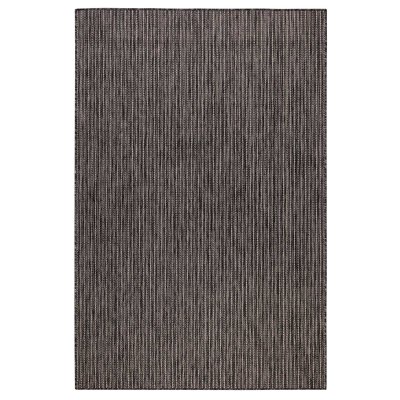 Carmel Texture Stripe Black Indoor/Outdoor Rug