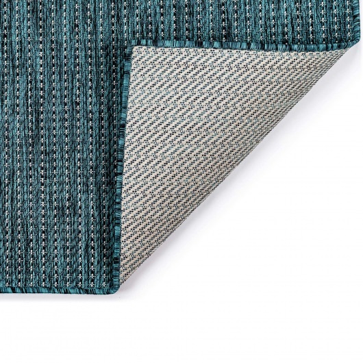 Carmel Texture Stripe Indoor/Outdoor Rug Teal Liora Manne by