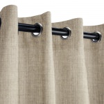 Sunbrella Cast Ash Outdoor Curtain with Nickel Grommets 50 in. x 84 in. w/ Stabilizing Grommets