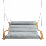 Curved Oak Double Deluxe Sunbrella Cushion Swing
