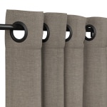Sunbrella Cast Shale Outdoor Curtain with Grommets