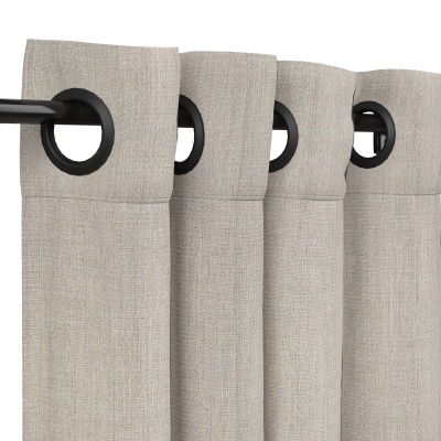 Sunbrella Cast Silver Outdoor Curtain with Grommets