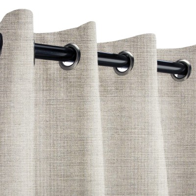 Sunbrella Cast Silver Outdoor Curtain with Grommets