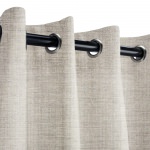 Sunbrella Cast Silver Outdoor Curtain with Grommets