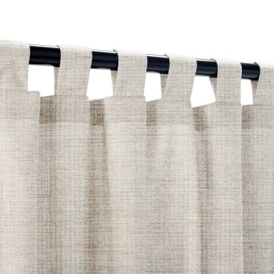 Sunbrella Cast Silver Outdoor Curtain Custom Length with Tabs