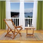 Polyester Outdoor Curtain with Grommets - Green
