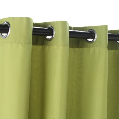 Polyester Outdoor Curtain with Grommets - Green