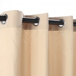 Beige Polyester Grommeted Outdoor Curtain (50 x 96)