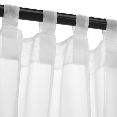 Polyester White Sheer Tabbed Outdoor Curtain (50 x 84)