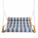 Curved Oak Double Deluxe Sunbrella Cushion Swing
